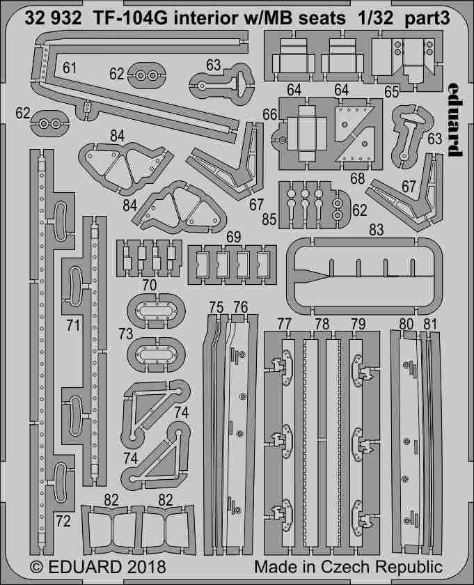 Intérieur Eduard 32932 TF-104G avec sièges MB ITALERI 1/32  – imagen 3