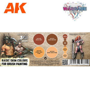 AK Interactive AK1075 WARGAME COLOR SET. COULEURS DE PEAU DE BASE. 4 x 17 ml – immagine 2