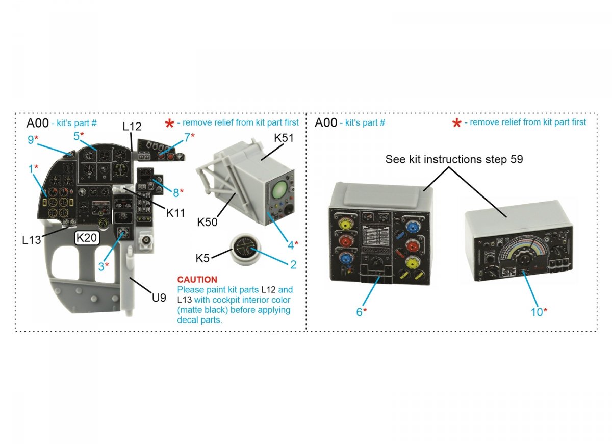 Intérieur imprimé en 3D et coloré sur papier décalcomanie Quinta Studio QDS-32170 DH Mosquito FB Mk.VI (Tamiya, petite version) 1/32 – immagine 2