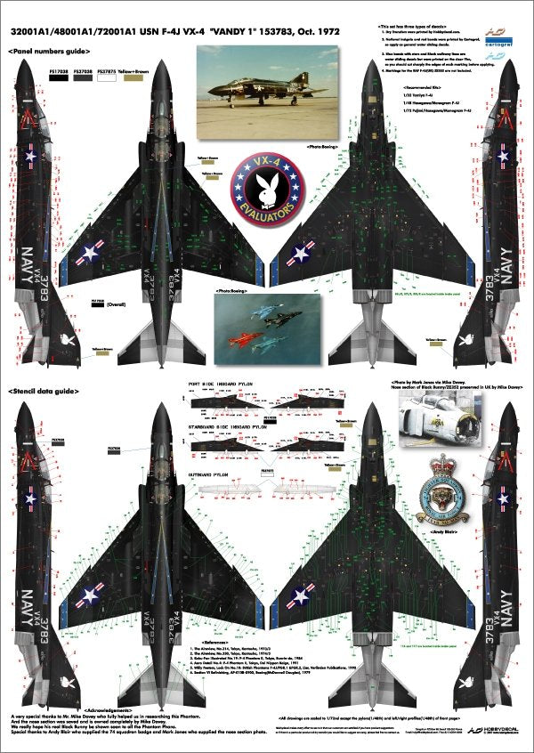 HobbyDecal AL72001V1 F-4J VX-4 Vandy1 Black Bunny Octobre 1972 1/72 – image 2