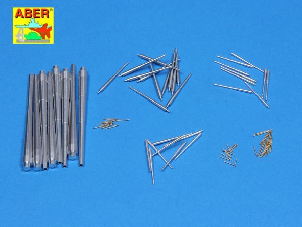 Aber 200L-04 Jeu de canons pour Bismarck 380 mm x 8, 150 mm x 12, 105 mm x 16, 37 mm x 16, 20 mm x 22 1/200