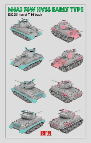 Maquette Rye Field 5058 M4A3 76W HVSS, version ancienne, échelle 1/35 – imagen 4