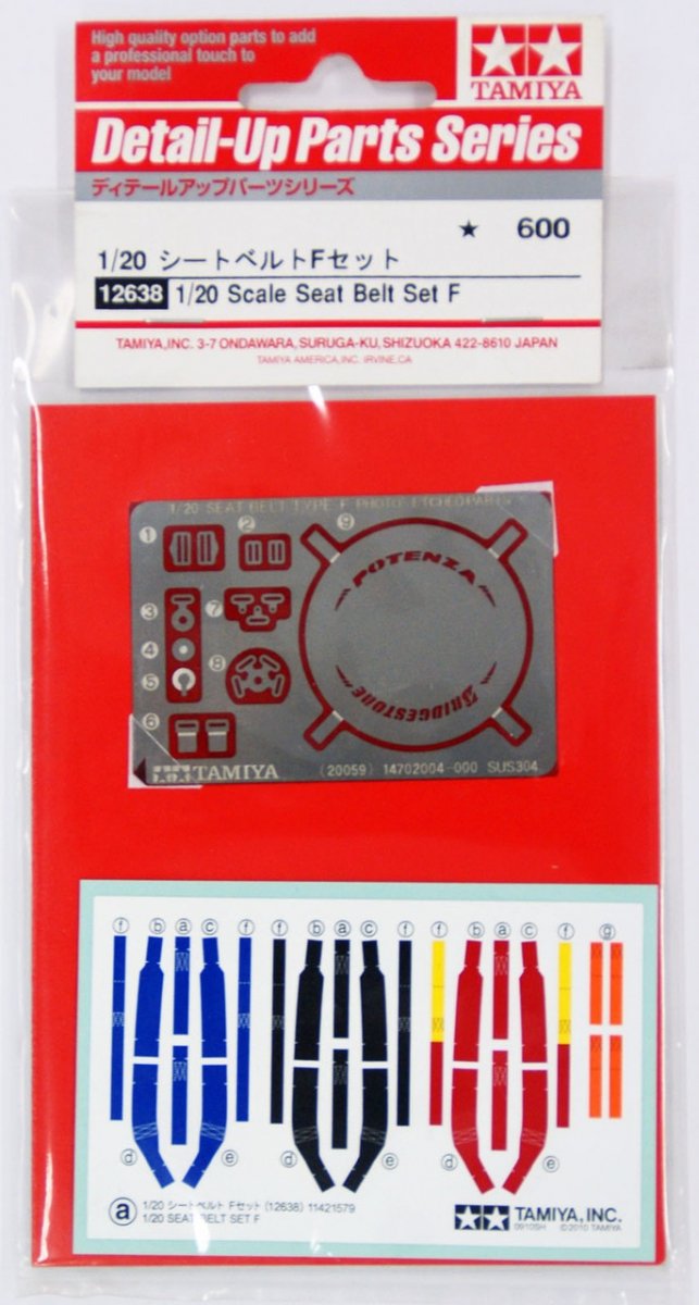 Tamiya 12638 Kit de ceintures de sécurité F 1/20 
