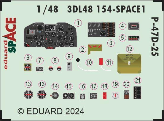Eduard 3DL48154 P-47D-25 SPACE MINIART 1/48 – zdjęcie 4