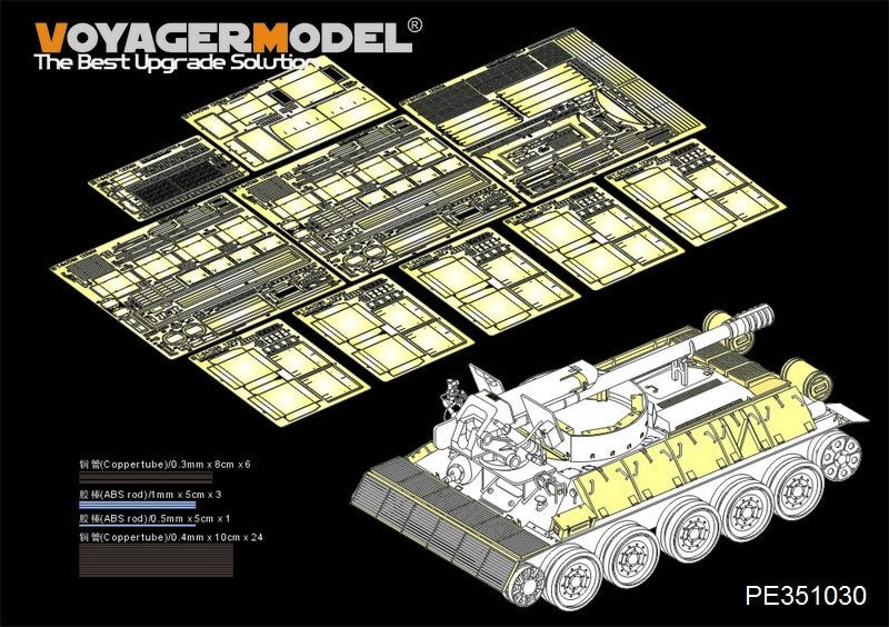 Maquette Voyager PE351030 Canon automoteur syrien T-34/D30 de 122 mm (modèle de base pour RFM 5030, échelle 1/35)