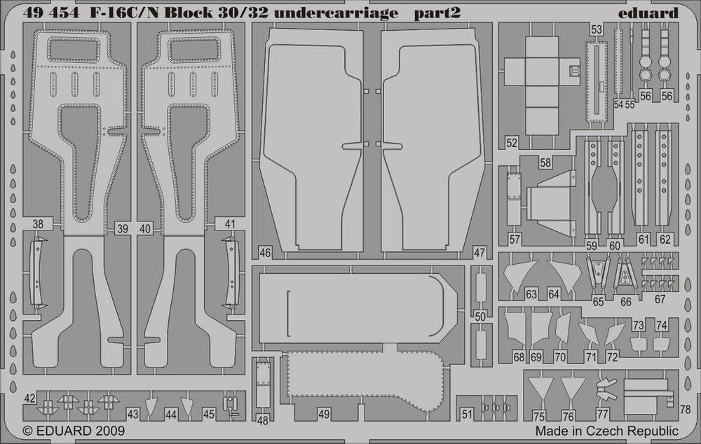 Train d&amp;#39;atterrissage Eduard 49454 F-16C/N Block 30/32 Tamiya 1/48 – Bild 2