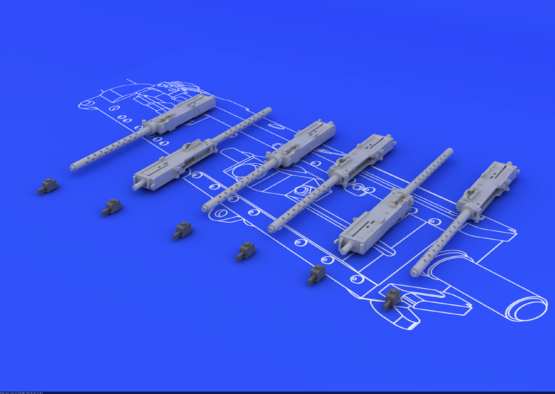 Eduard 648075 Mitrailleuses Browning M-2 (6 pièces) 1/48 – immagine 2