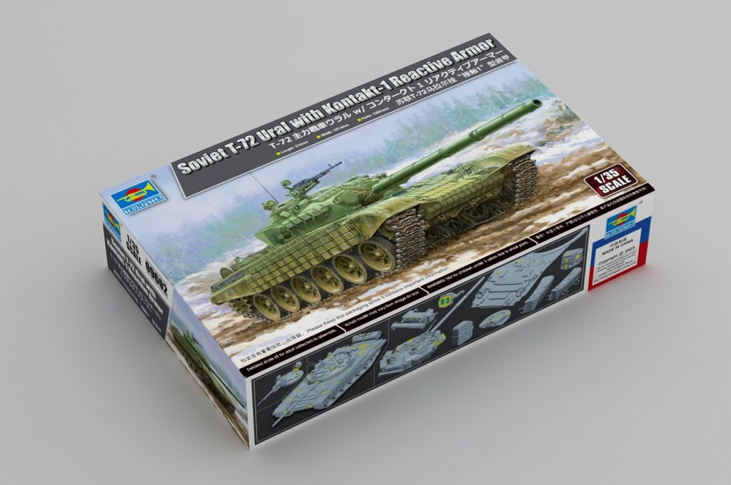 Trumpeter 09602 Soviet T-72 Ural with Kontakt-1 Reactive Armor 1/35 – zdjęcie 2