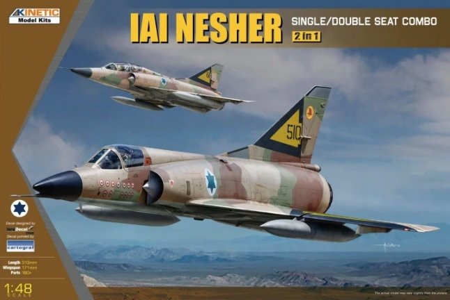 Kinetic K48056 IAI Nesher Combinaison siège simple/double (2 en 1) 1/48