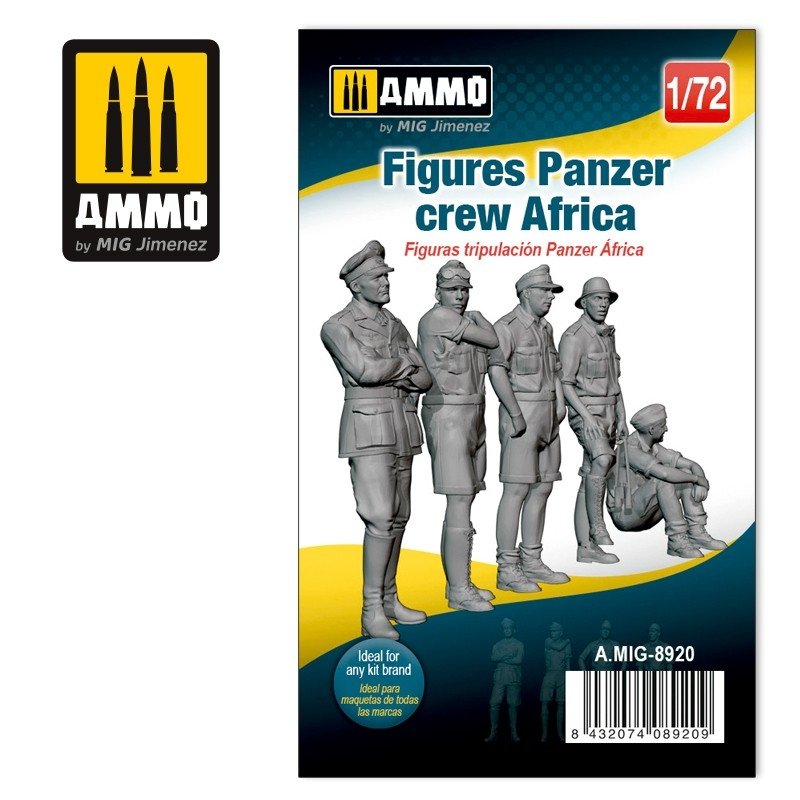 Munitions du Mig 8920, figurines d&amp;#39;équipage de Panzer, Afrique, échelle 1/72