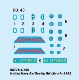 Trumpeter 05778 Italian Navy Battleship RN Littorio 1941 1/700 – zdjęcie 3
