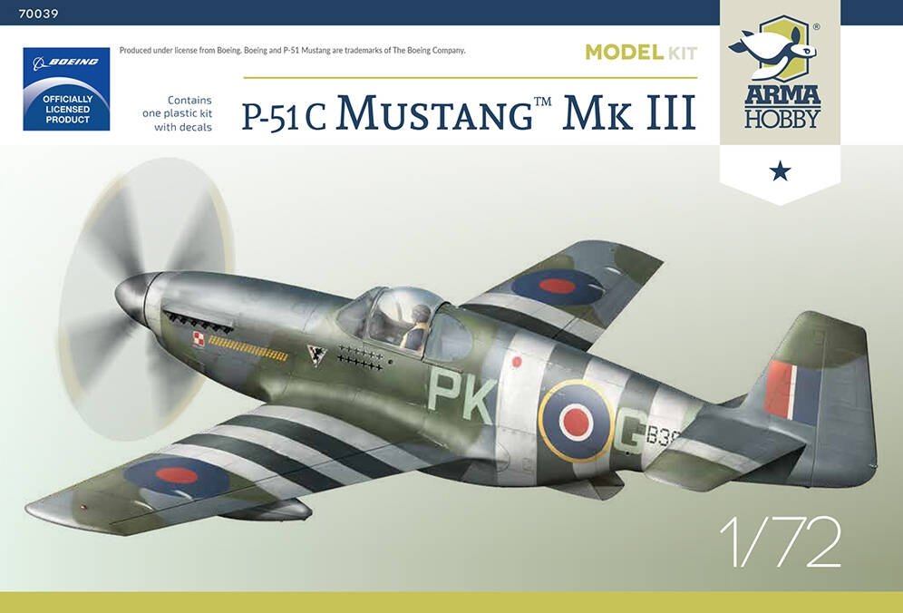 Maquette Arma Hobby 70039 P-51C Mustang Mk III au 1/72