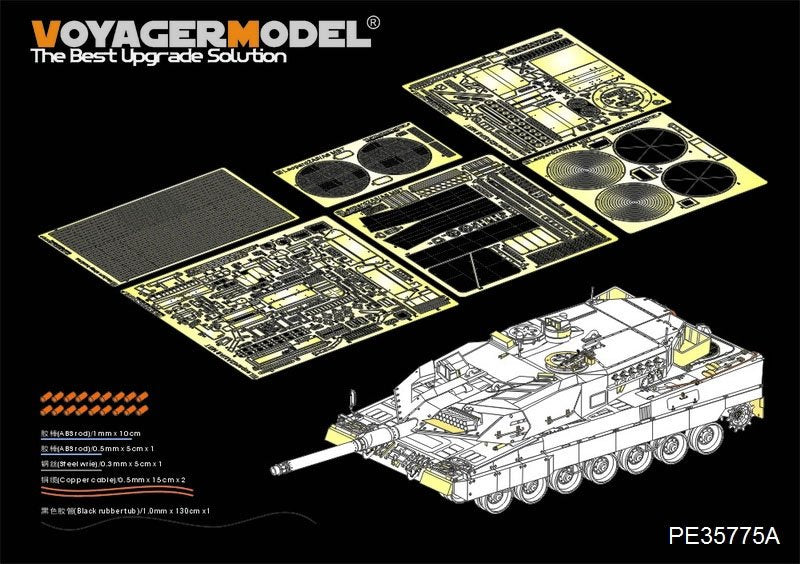 Maquette Voyager PE35775A Leopard 2A5 allemand moderne (Version A, canon non inclus) (Pour TAMIYA 35242) 1/35