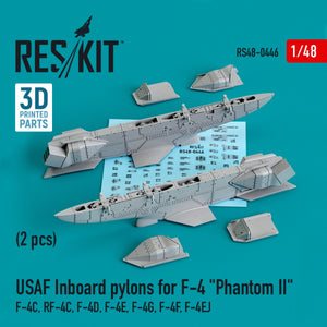 RESKIT RS48-0446 PYLÔNES INTÉRIEURS USAF POUR F-4 « PHANTOM II » (2 PIÈCES) (IMPRIMÉ EN 3D) 1/48