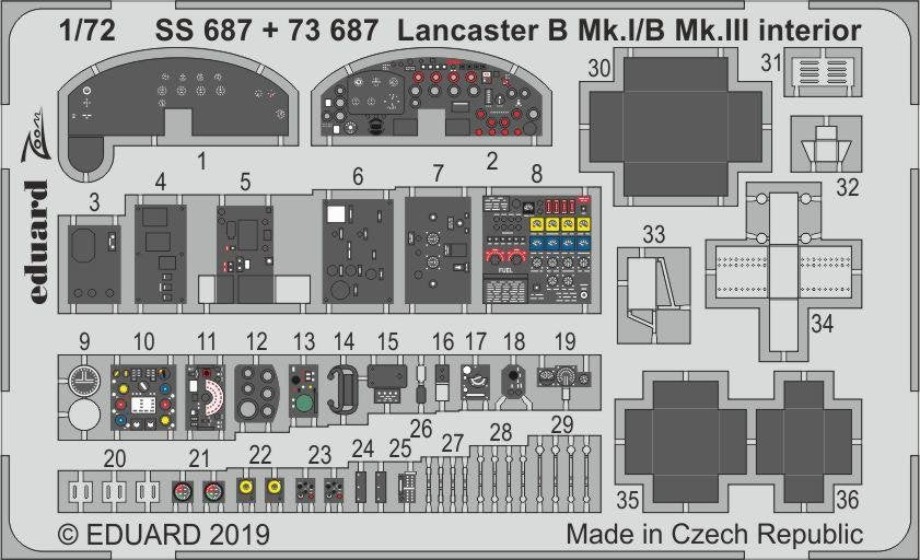 Intérieur du Lancaster B Mk. I/B Mk. III Eduard 73687, échelle 1/72, AIRFIX