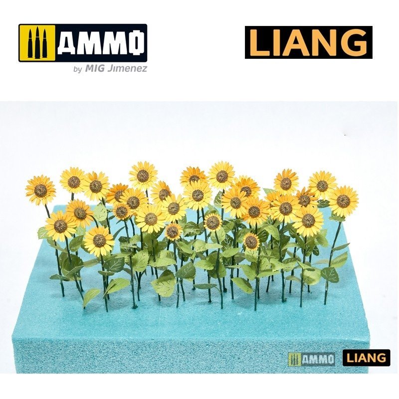 Liang 0101 Tournesols en papier pour dioramas (pièces imprimées au laser et en 3D) – immagine 3