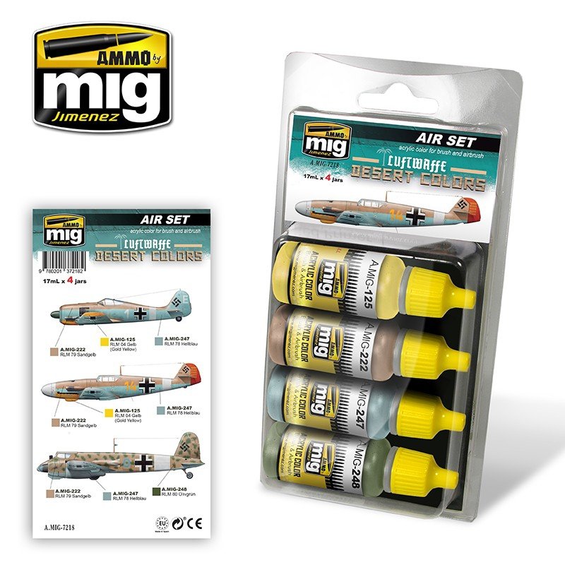 Munitions du Mig Jiminez 7218 LUFWAFFE DESERT COLORS 4x17ml