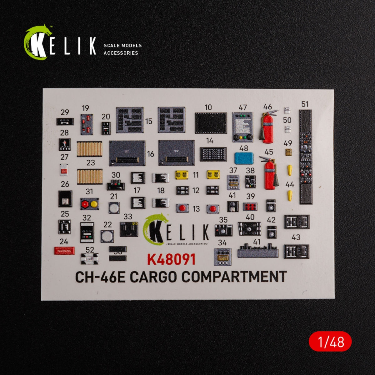 Décalcomanies 3D pour l&amp;#39;intérieur du compartiment cargo du CH-46E (KELIK K48091) pour la maquette Academy au 1/48 – image 3