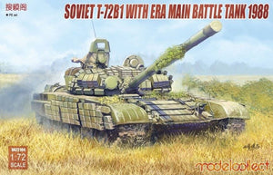 Modelcollect UA72104 Char de combat principal soviétique T-72B1 avec blindage réactif explosif (ERA) 1988 (1/72)