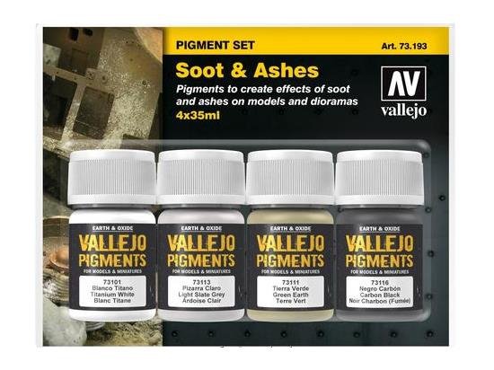 Coffret de pigments Vallejo 73193 Suie et Cendres 4 x 35 ml
