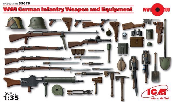 ICM 35678 Armes et équipements d'infanterie allemande de la Première Guerre mondiale (1/35)