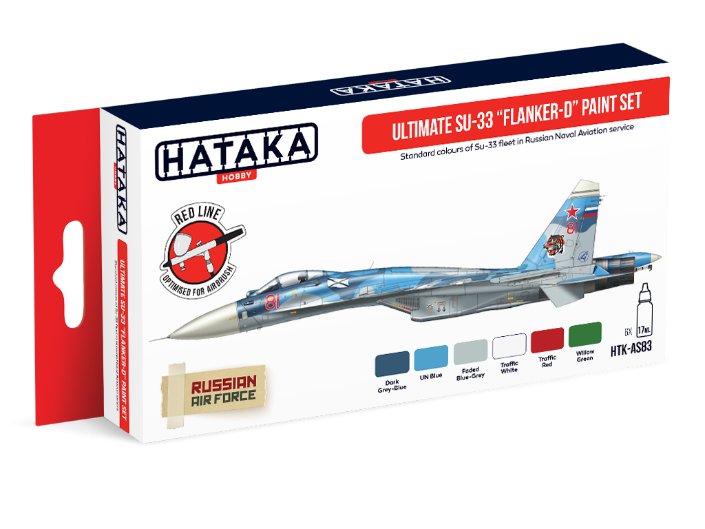 Hataka HTK-AS83 Ultimate Su-33 Flanker-D ensemble de peinture (6x17ml)