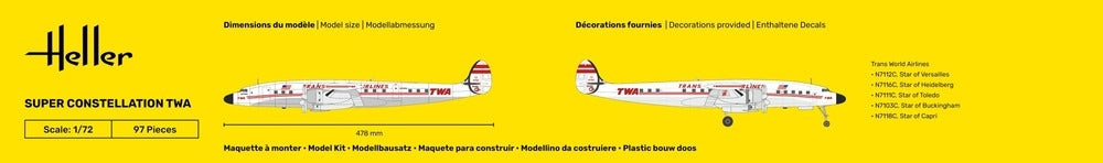 Heller 58391 Super Constellation TWA - Kit de démarrage 1/72 – immagine 6