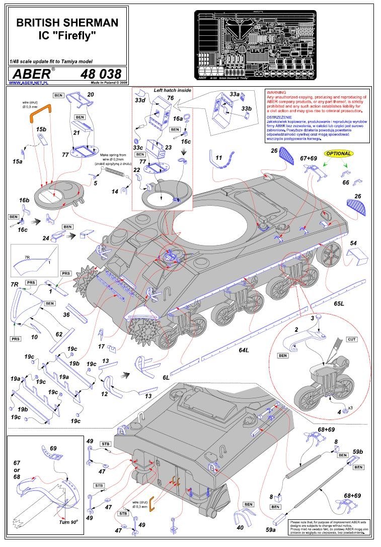 Aber 48038 Char britannique Sherman IC Firefly Tamiya au 1/48 – image 8