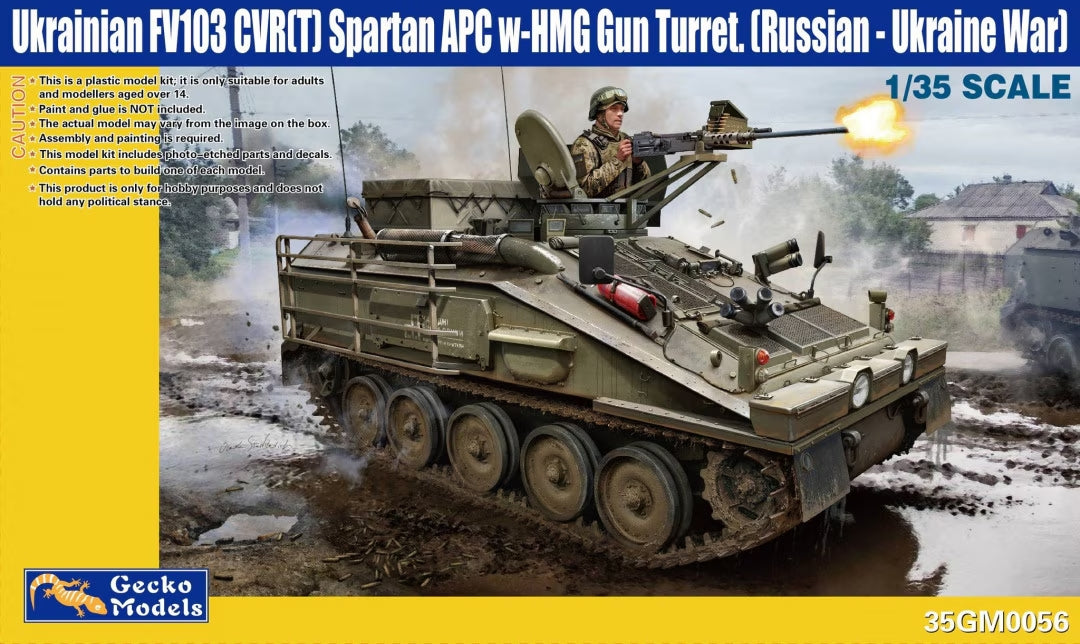Gecko Models 35GM0056 Ukrainian FV103 CVR(T) Spartan APC with- HMG Gun Turret (Russian-Ukraine War) 1/35