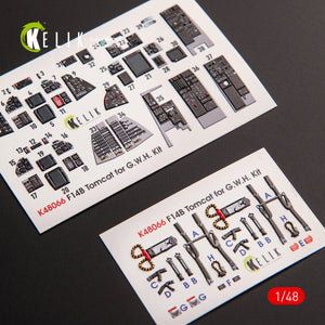KELIK K48066 Décalcomanies 3D pour intérieur F-14B Tomcat, kit GWH au 1/48