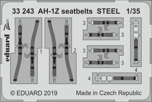 Ceintures de sécurité Eduard 33243 AH-1Z STEEL ACADEMY 1/35
