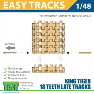 T-Rex Studio TR84004 King Tiger Late Chenilles 18 dents Version miroir avec pignons 1/48 – image 5