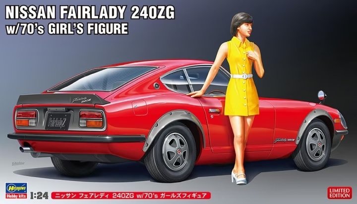 Hasegawa SP539 Nissan Fairlady 240ZG avec figurine de fille des années 70, échelle 1/24