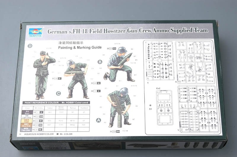 Trumpeter 00426 Équipe de ravitaillement en munitions de l&amp;#39;obusier de campagne allemand s.FH 18 (échelle 1/35) – imagen 3