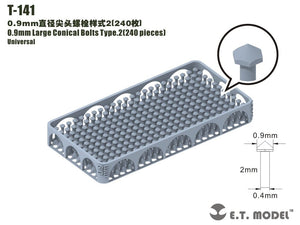 Boulons coniques de grande taille ET modèle T-141, 0,9 mm, type 2, 240 pièces