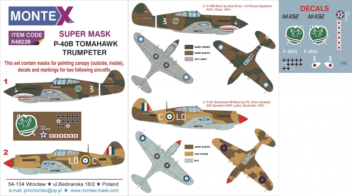 Montex K48238 P-40B 1/48