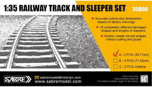 Saber 35B06-A Ensemble de rails et traverses (2 x 35,71 cm) 1/35