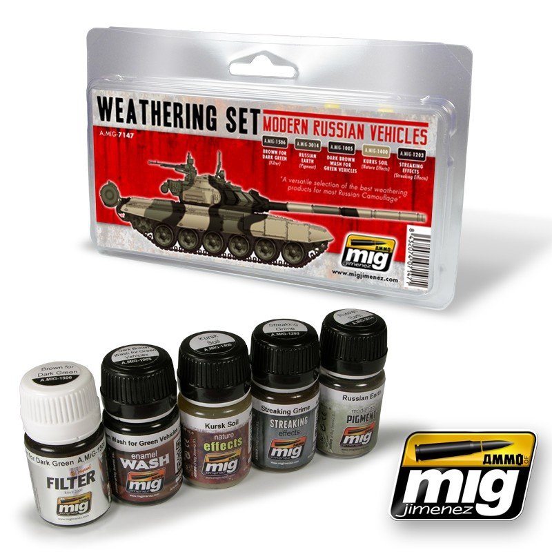 AMMO de Mig Jimenez 7147 KIT DE VIEILLISSEMENT POUR VÉHICULES RUSSES MODERNES