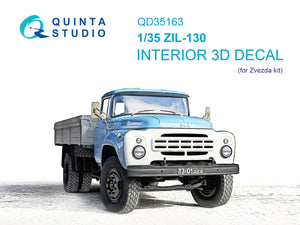 Intérieur imprimé en 3D et coloré sur papier décalcomanie (Zvezda) Quinta Studio QD35163 ZiL-130 1/35