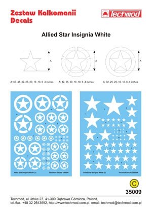Techmod 35009 - Insigne d&amp;#39;étoile alliée blanc (1/35) – image 2