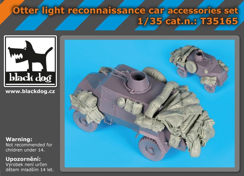 Ensemble d'accessoires pour voiture de reconnaissance légère Black Dog T35165 Otter, échelle 1/35