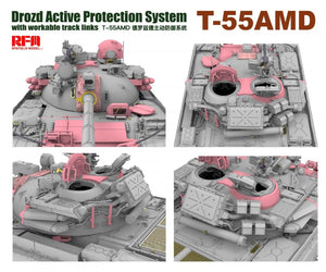 Maquette Rye Field 5091 T-55AMD Drozd APS avec chenilles fonctionnelles, échelle 1/35 – image 8