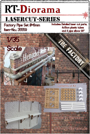 RT-Diorama 35559 Ensemble de tuyaux d&amp;#39;usine (6 mm) 1/35