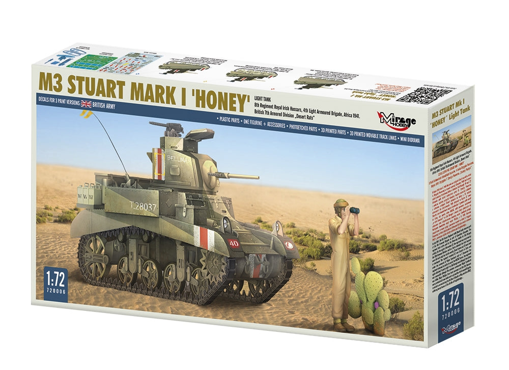 Mirage Hobby 720006 M3 Stuart Mk.I Honey Light Tank 1/72 