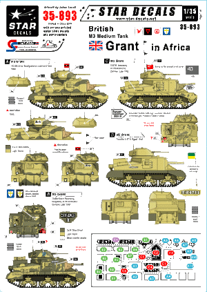 Star Decals 35-893 M3 Grant britannique en Afrique 1/35