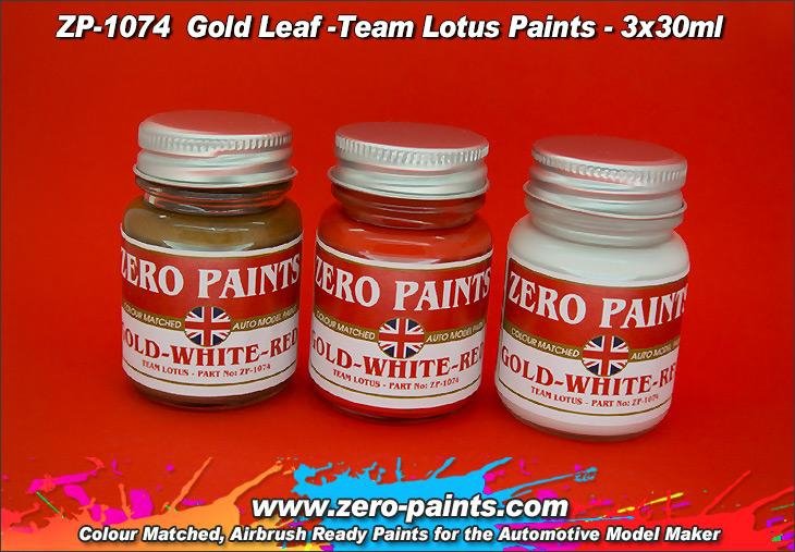 Coffret de peinture Zero Paints ZP-1074 Feuille d'or/Team Lotus 72 (3 x 30 ml)