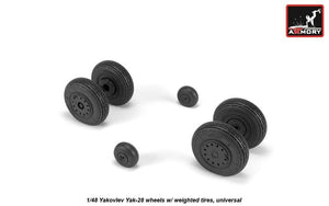 Roues de Yak-28 avec pneus lestés Armory Models AW48037, échelle 1/48