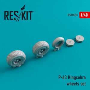 RESKIT RS48-0083 Jeu de roues P-63 Kingcobra 1/48