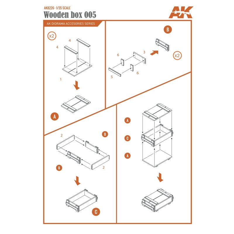 AK Interactive AK8226 BOÎTE EN BOIS DÉCOUPÉE AU LASER 005 (9 UNITÉS) – Bild 4