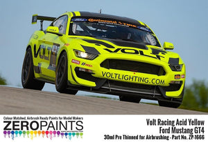 Peinture Zero Paints 1666 Volt Racing Jaune Acide pour Ford Mustang GT4 30 ml  – image 3